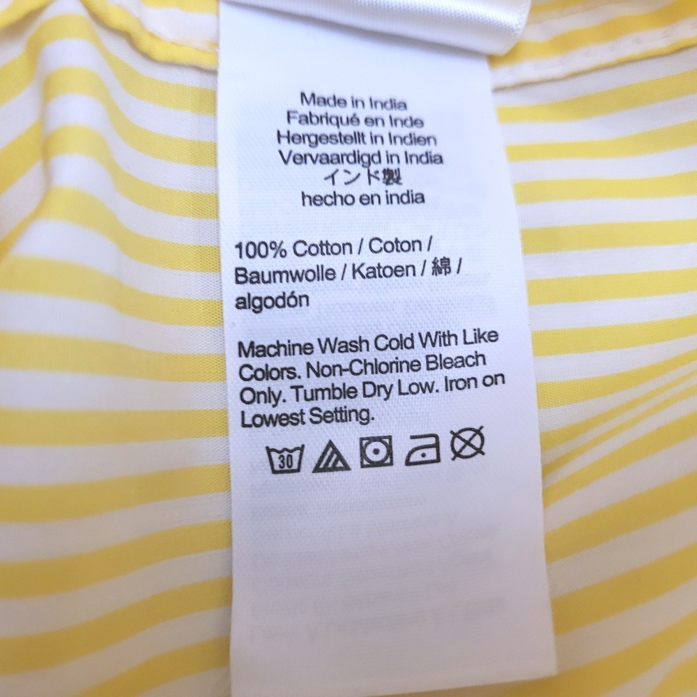 J. Crew Yellow Stripe Poplin Tie Belt Americana Countrycore Shirt Dress 12P - Picture 6 of 8